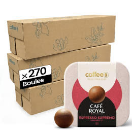 Boule de café CoffeeB Café Royal Espresso Supremo - 30 boites - 270 boules