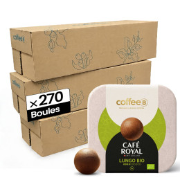 Boule de café CoffeeB Café Royal Lungo Bio - 30 boites - 270 boules