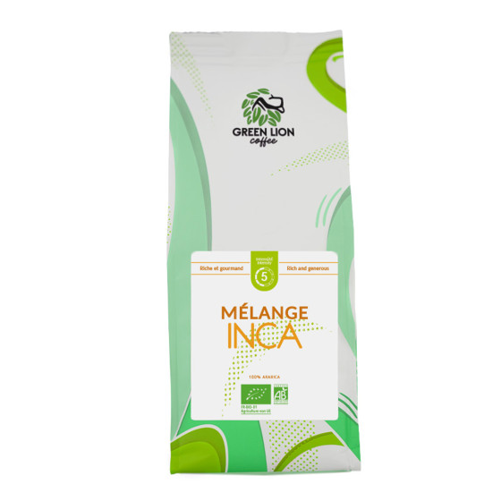 Café en grains Bio Café Bio Green Lion Coffee Mélange Inca