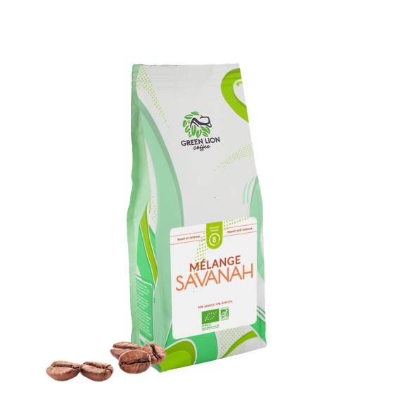 Café en grains Bio Green Lion Coffee Mélange Savanah - 250 gr