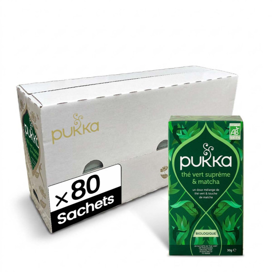 Thé Vert Bio Pukka Suprême Matcha - 4 boites - 80 sachets