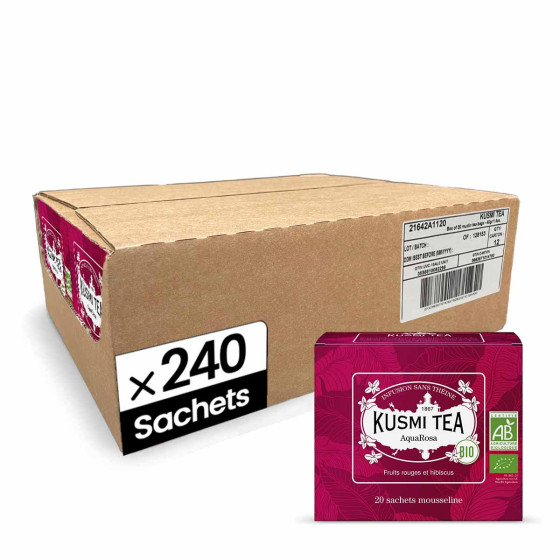 Infusion Bio Kusmi Tea AquaRosa - 12 boîtes - 240 sachets