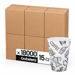 Gobelet carton 15 cl (6oz) Graffiti - 18000 gobelets