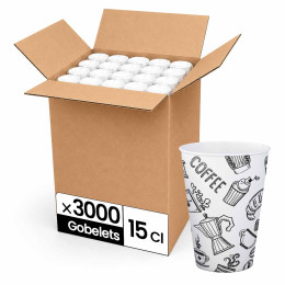 Gobelet carton 15 cl (6oz) Graffiti - 3000 gobelets