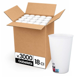 Gobelet carton 18 cl (7oz) Blanc - 3000 gobelets