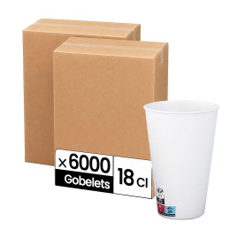 Gobelet carton 18 cl (7oz) Blanc - 6000 gobelets