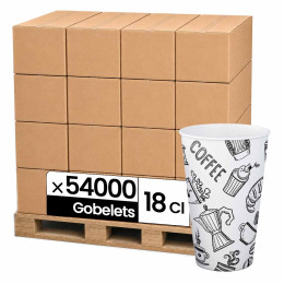 Gobelet carton 18 cl (7oz) Graffiti - 54000 gobelets (1 palette)
