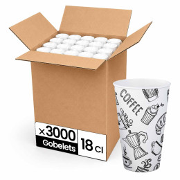 Gobelet carton 18 cl (7oz) Graffiti - 3000 gobelets