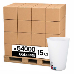 Gobelet carton 15 cl (6oz) Blanc - 54000 gobelets (1 palette)