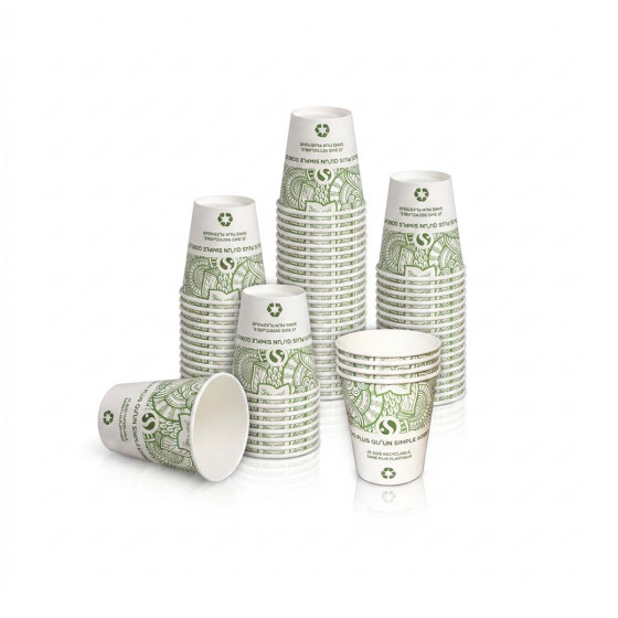 Gobelet carton 12 cl - Compostable sans plastique - 100 gobelets