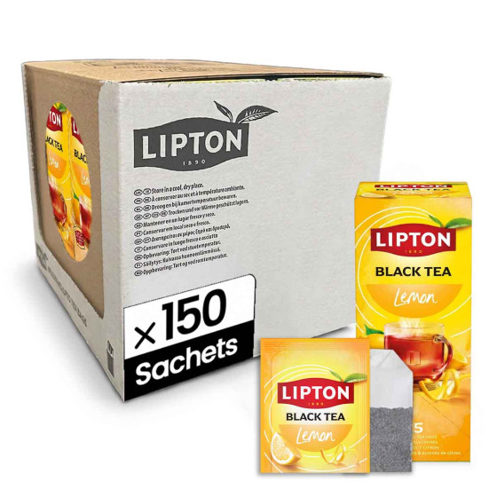 Thé Noir Lipton Citron - 6 boites - 150 sachets