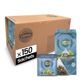 Thé Noir Lipton Exclusive Sélection English Breakfast - 6 boites - 150 sachets pyramide