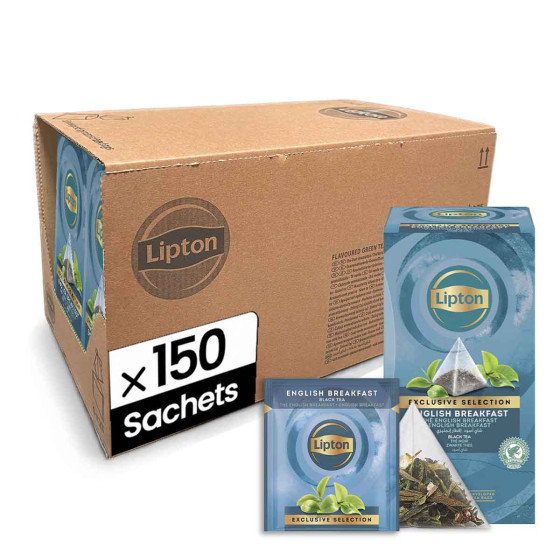 Thé Noir Lipton Exclusive Sélection English Breakfast - 6 boites - 150 sachets pyramide