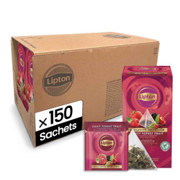 Thé Noir Lipton Exclusive Sélection Fruits Rouges - 6 boites - 150 sachets pyramide