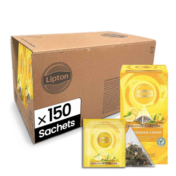 Thé Noir Lipton Exclusive Sélection Citron - 6 boites - 150 sachets pyramide