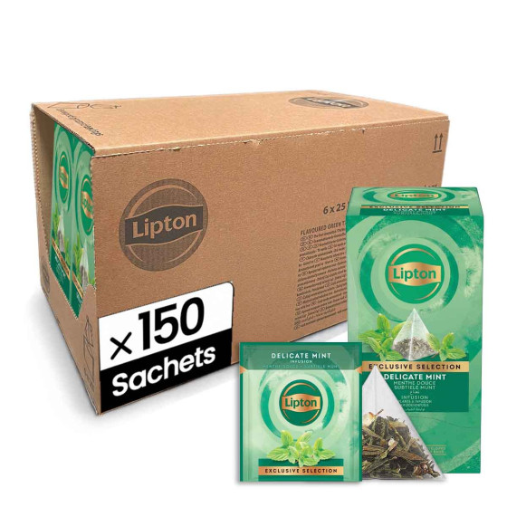 Infusion Lipton Exclusive Sélection Menthe Douce - 6 boites - 150 sachets pyramide