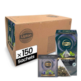 Thé Noir Lipton Exclusive Sélection Earl Grey - 6 boites - 150 sachets pyramide