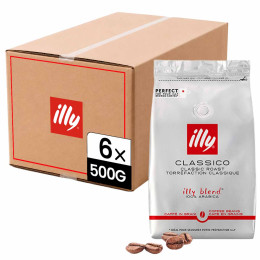 Café en Grains illy Espresso Classico - 6 paquets - 3 kg