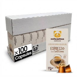 Capsule Nespresso Compatible Columbus Café Gourmand Chocolat Cookie - 5 boites - 50 capsules