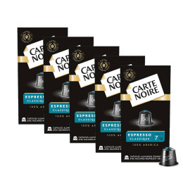 Capsule Nespresso Compatible Café Carte Noire Espresso Classique n°7 - 5 boites - 50 Capsules