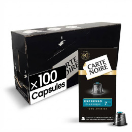 Capsule Nespresso Compatible Café Carte Noire Espresso Classique n°7 - 10 boites - 100 Capsules