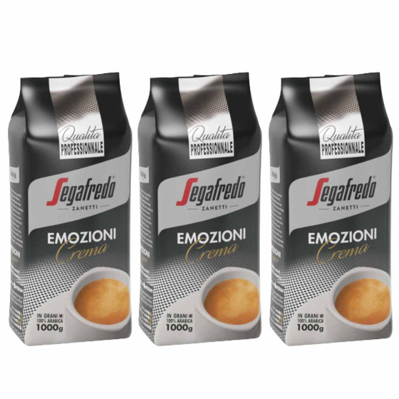 Café en Grains Segafredo Emozioni Crema - 3 paquets - 3 Kg