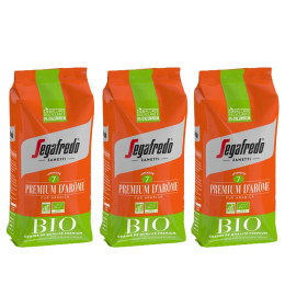 Café en Grains Bio Segafredo Premium d'Arôme Pur Arabica - 3 paquets - 1,5 Kg