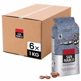 Café en Grains San Marco 100% Arabica - 6 paquets - 6 Kg