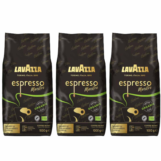 Café en Grains Bio Lavazza Espresso Maestro - 3 paquets - 3 Kg