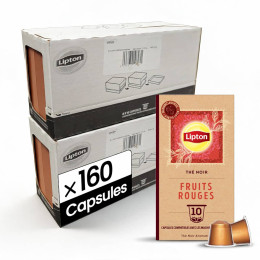 Capsule Nespresso Compatible Thé Noir Lipton Fruits Rouges - 16 boites - 160 capsules