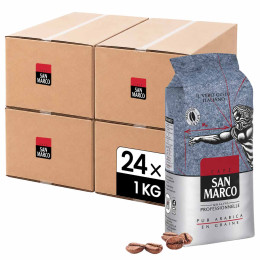 Café en Grains San Marco 100% Arabica - 24 paquets - 24 Kg