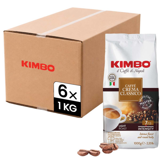 Café en Grains Kimbo Crema Classico - 6 paquets - 6 Kg