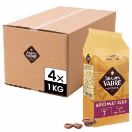 Café en Grains Jacques Vabre Aromatique - 4 paquets - 4 Kg