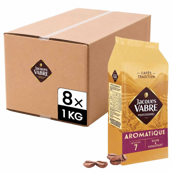 Café en Grains Jacques Vabre Aromatique - 8 paquets - 8 Kg