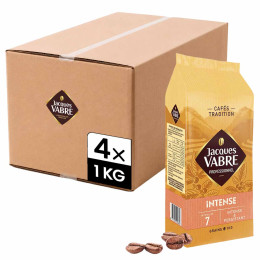 Café en Grains Jacques Vabre Intense - 4 paquets - 4 Kg