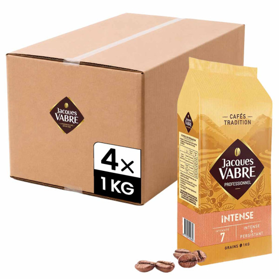 Café en Grains Jacques Vabre Intense - 4 paquets - 4 Kg