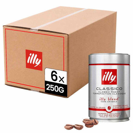 Café en Grains illy Espresso Classico - 6 boîtes - 1,5 Kg