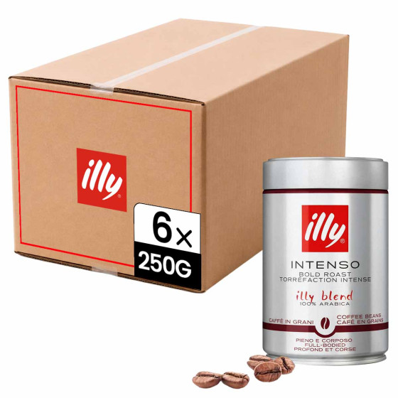 Café en Grains illy Espresso Intenso - 6 boîtes - 1,5 Kg