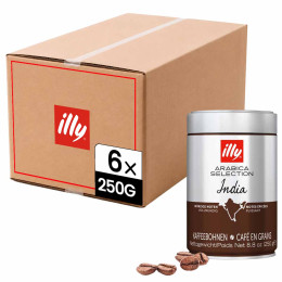 Café en Grains illy Espresso Sélection Inde - 6 boîtes - 1,5 Kg