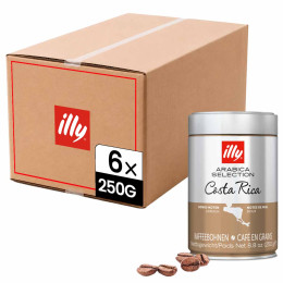 Café en Grains illy Espresso Sélection Costa Rica - 6 boîtes - 1,5 Kg