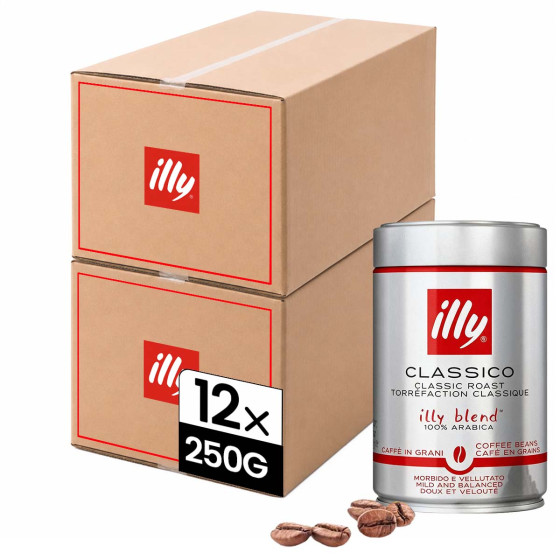 Café en Grains illy Espresso Classico - 12 boîtes - 3 Kg