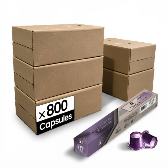 Capsule Nespresso Compatible Café Orbica Lungo - 80 tubes - 800 capsules