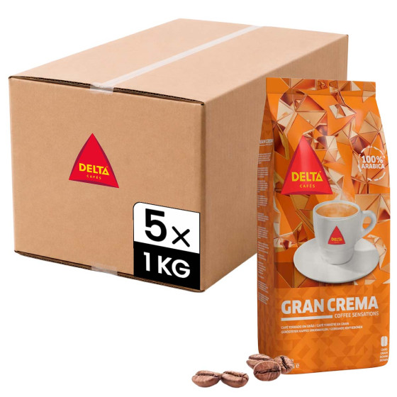 Café en Grains Delta Cafés Gran Crema - 5 paquets - 5 Kg