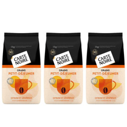 Café en Grains Carte Noire Petit-Déjeuner - 3 paquets - 3 Kg