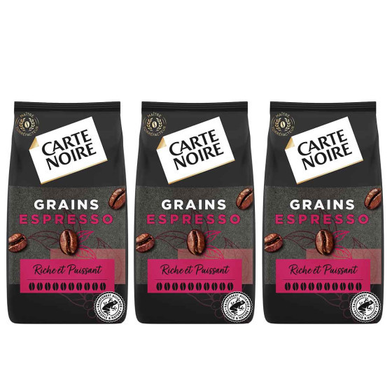 Café en Grains Carte Noire Espresso 100% Arabica - 3 paquets - 3 Kg