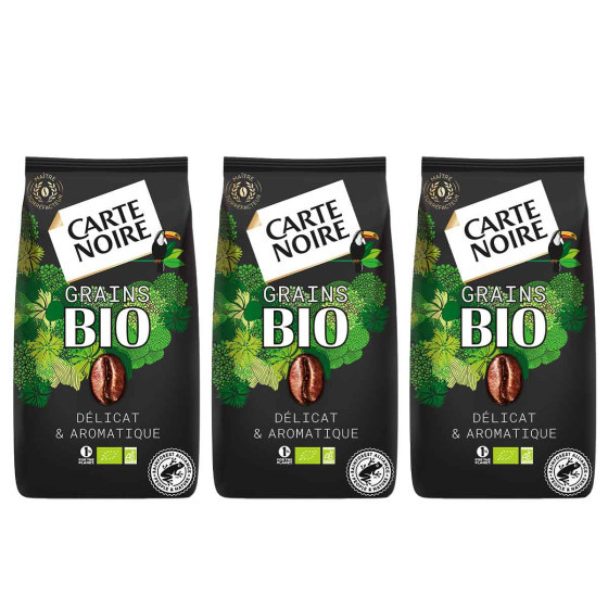 Café en Grains Bio Carte Noire - 3 paquets - 3 Kg