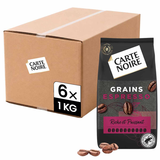 Café en Grains Carte Noire Espresso 100% Arabica - 6 paquets - 6 Kg