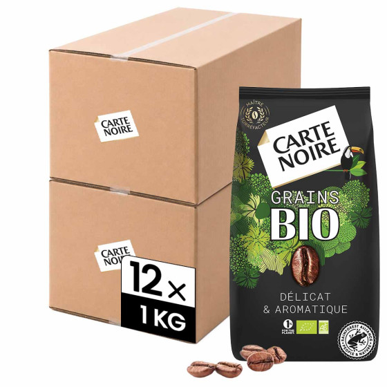 Café en Grains Bio Carte Noire - 12 paquets - 12 Kg