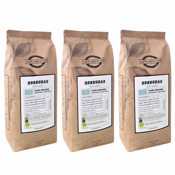 Café en Grains Bio Cafés Richard Honduras Pure Origine - 3 paquets - 3 Kg