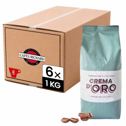 Café en Grains Cafés Richard Crema d'Oro - 6 paquets - 6 Kg